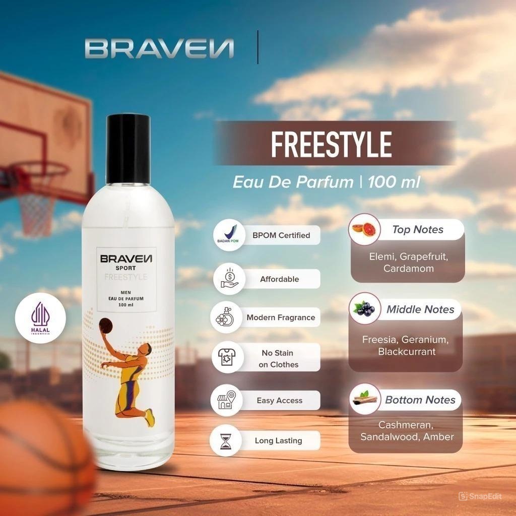 Braven Eau De Parfum Sport 100ml - Freestyle * Braven Eau De Parfum Sport 100ml - Freestyle *