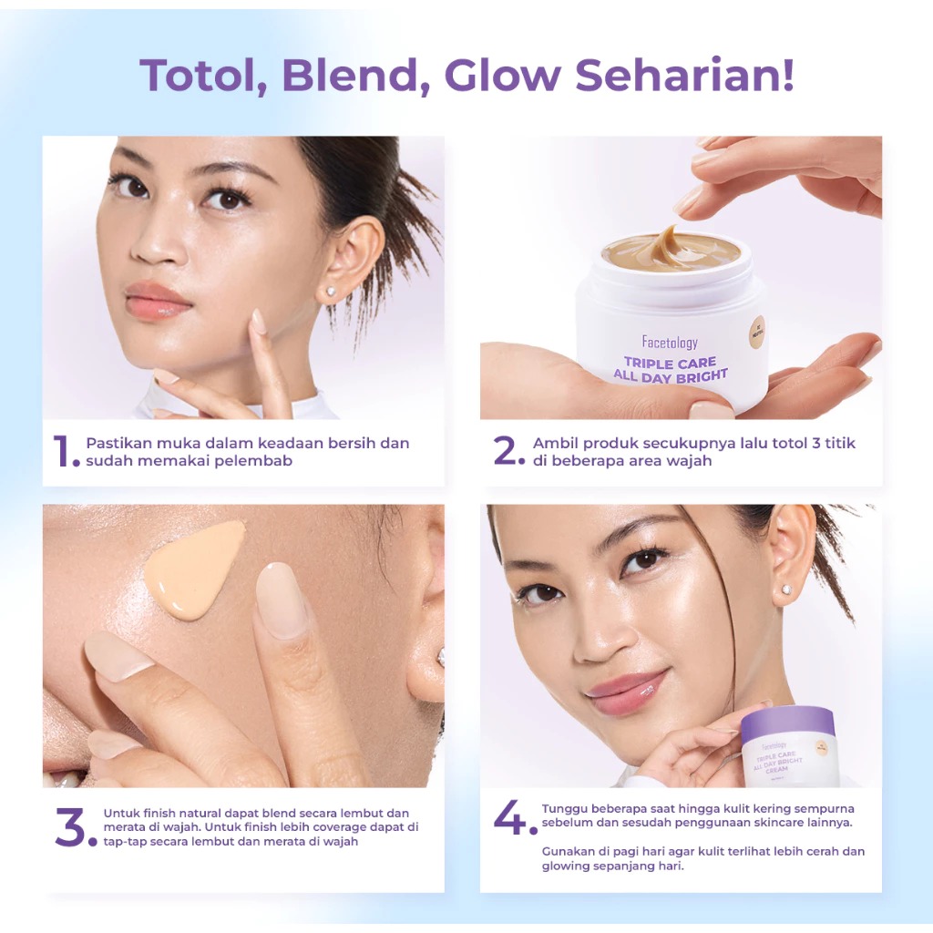 Facetology Triple Care All Day Bright Cream 10gr - Light