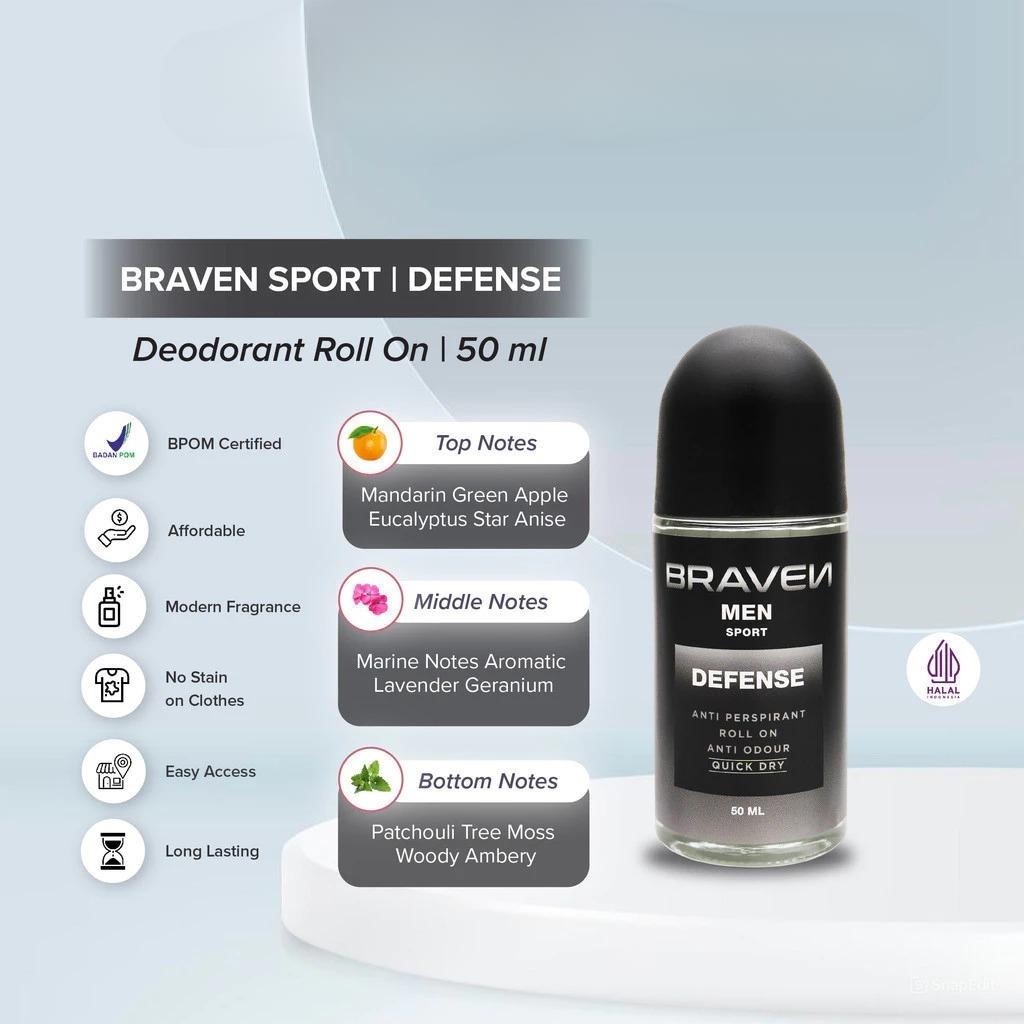 Braven Men Sport Anti Perspirant Roll On 50ml - Defense Braven Men Sport Anti Perspirant Roll On 50ml - Defense