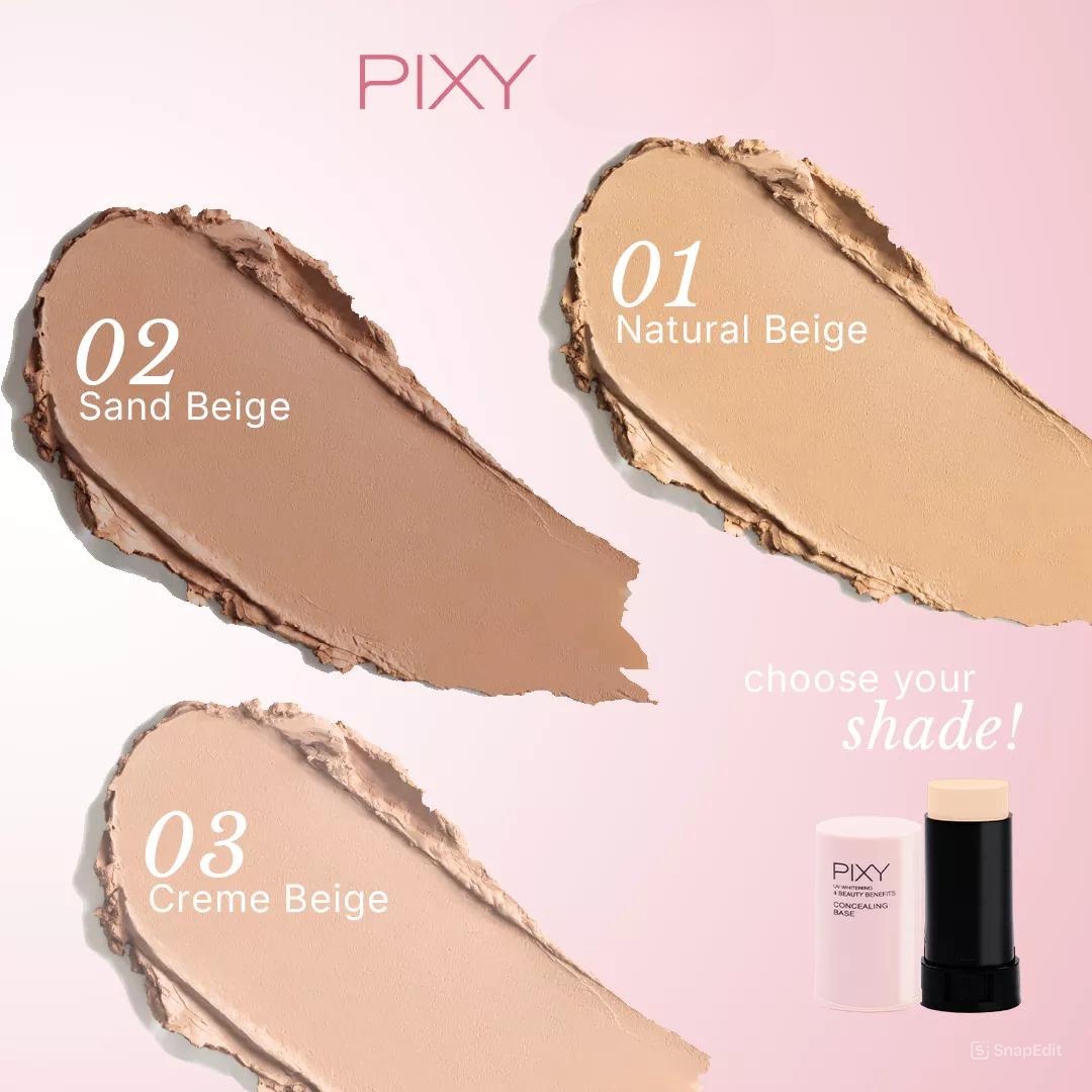 Pixy (Buy1 Free1) UV Whitening 4 Beauty Benefits Concealing Base SPF35 PA+++ 01 Natural Beige + UV Primer Sunscreen Hydra Cream SPF50+ PA++++