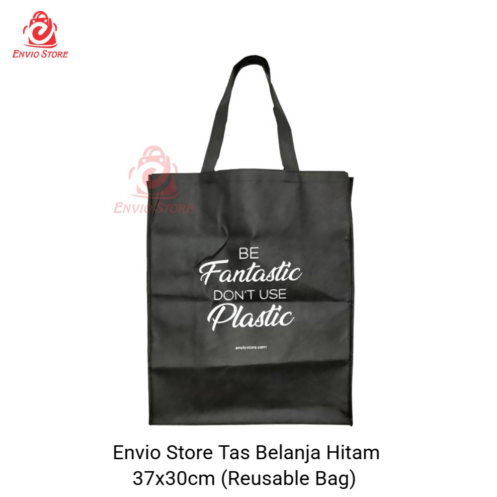 Envio Store Tas Belanja Hitam 37x30cm (Reusable Bag) Envio Store Tas Belanja Hitam 37x30cm (Reusable Bag)
