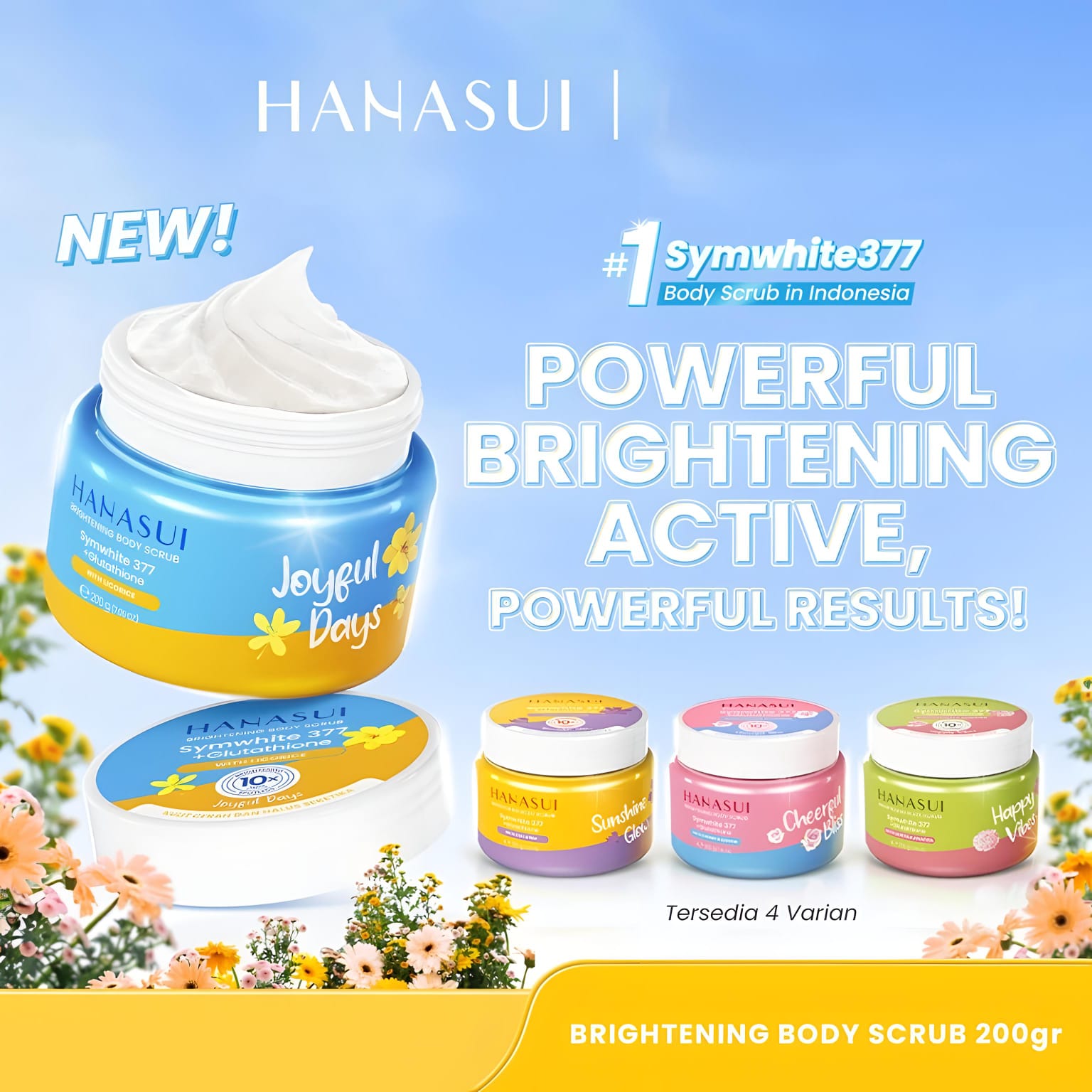 Hanasui Brightening Body Scrub 200gr - Joyful Days