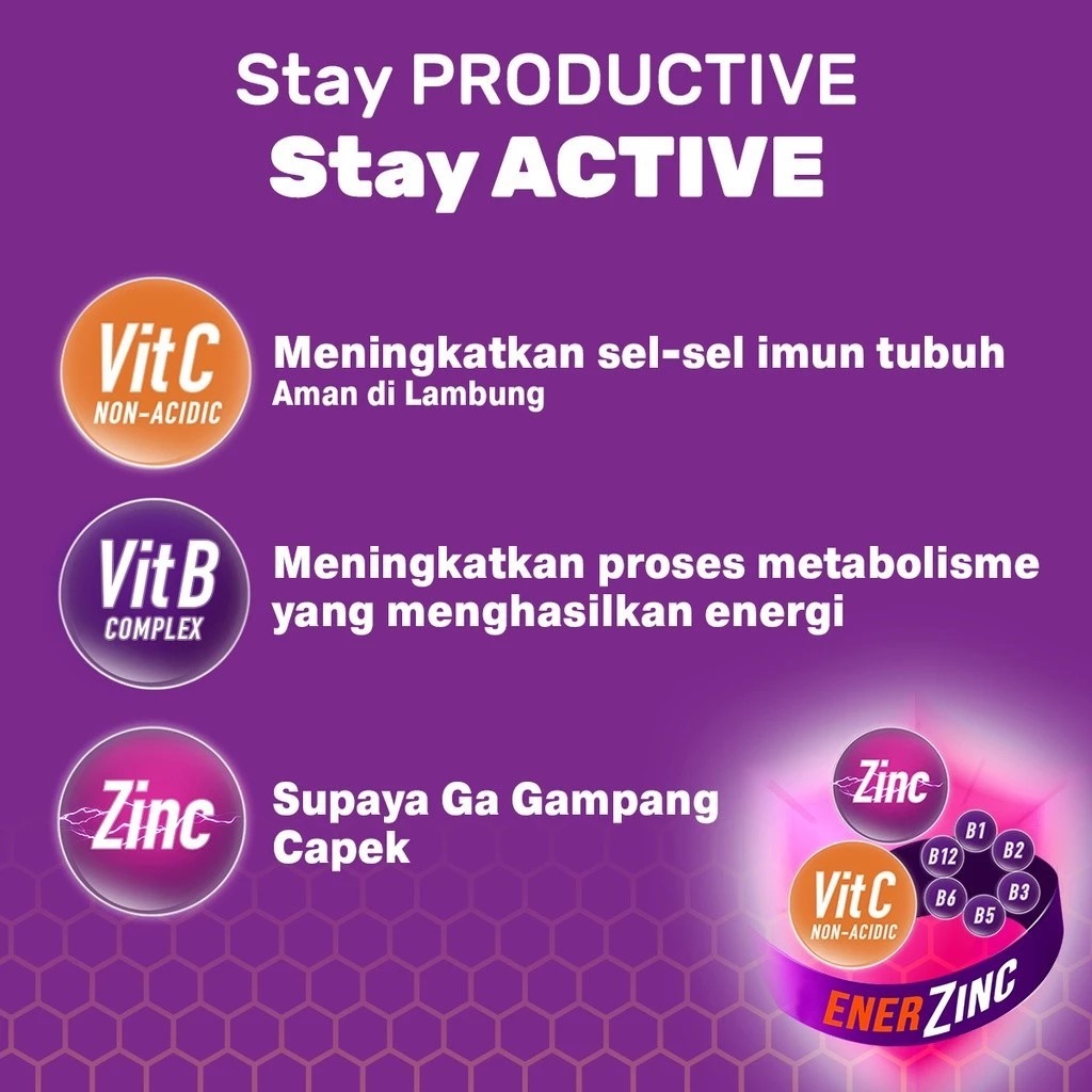 Enervon Active (1 Strip 4 Tablet) - Vitamin C dan B Complex Suplemen Kesehatan