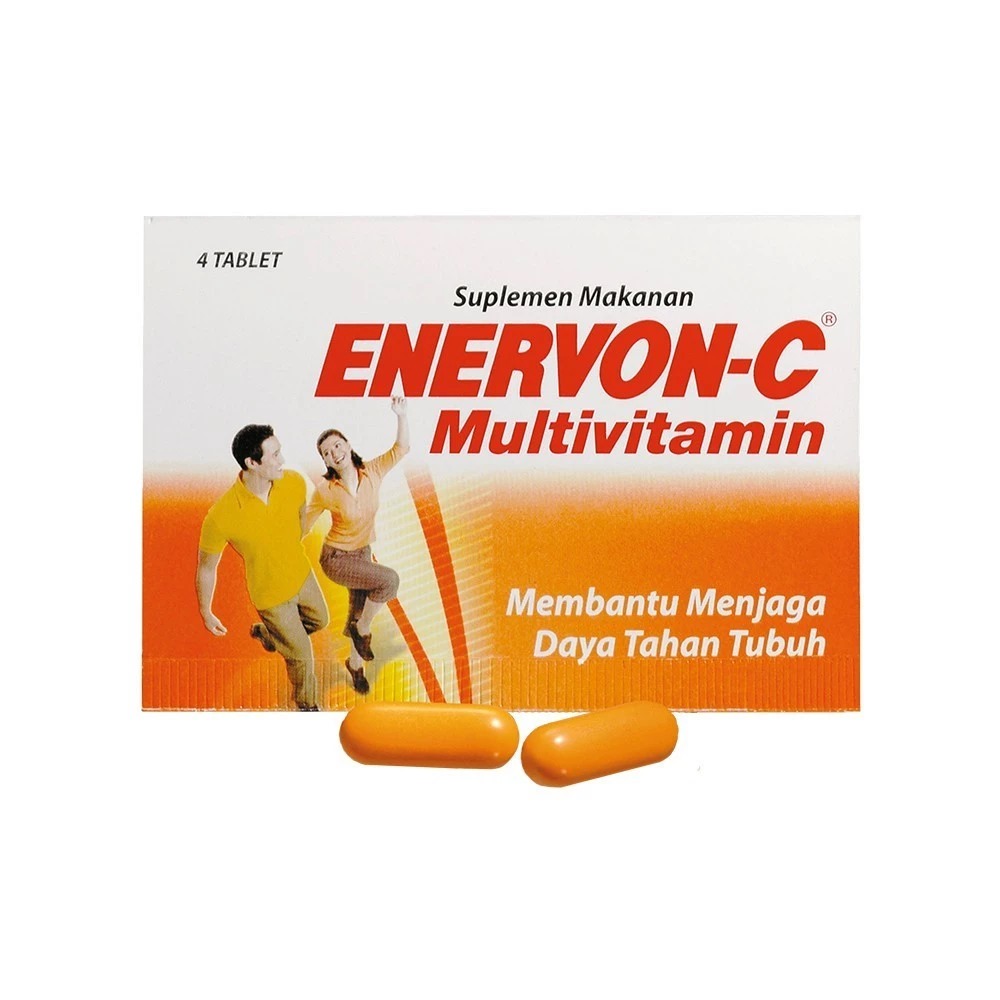 Enervon-C Multivitamin (1 Strip 4 Tablet) - Vitamin C dan B Complex Suplemen Kesehatan