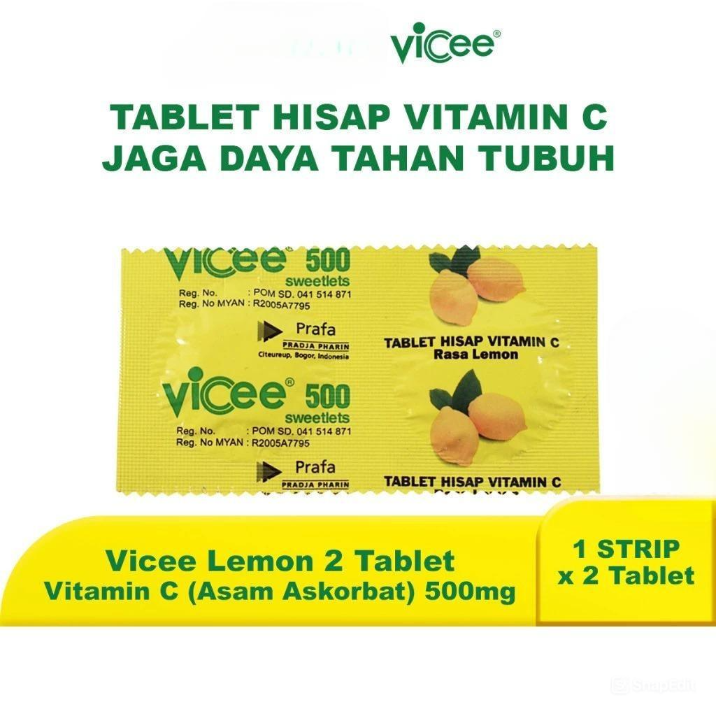 Vicee 500 Sweetlets Tablet Hisap Vitamin C (1 Strip 2 Tablet) - Rasa Lemon