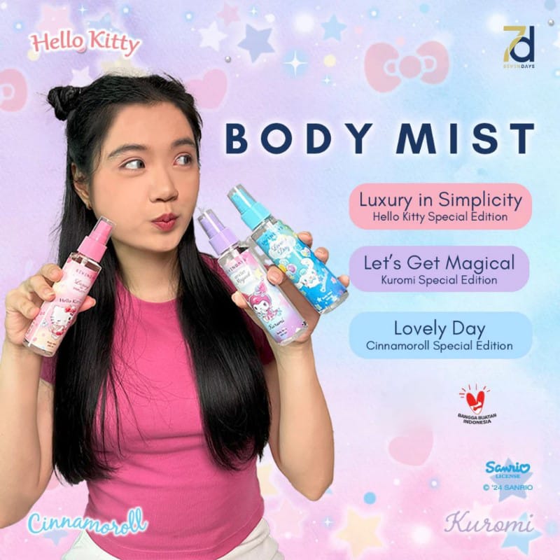 Sevendays Body Mist 100ml - Cinnamoroll (Lovely Day) Sevendays Body Mist 100ml - Cinnamoroll (Lovely Day)
