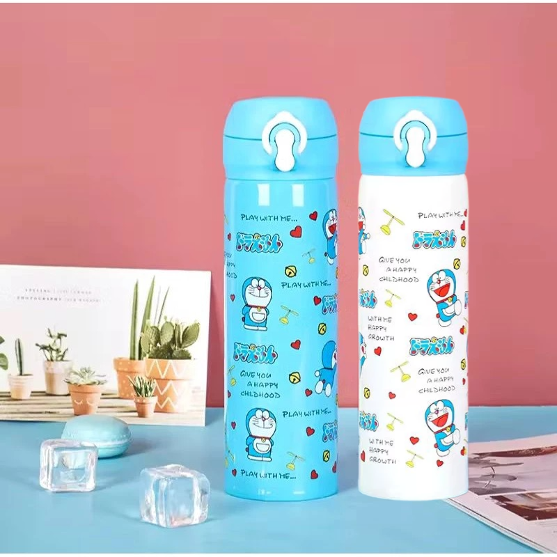 Termos Kancing Karakter 500ml - DORAEMON (Botol Minum Tahan Panas & Dingin)