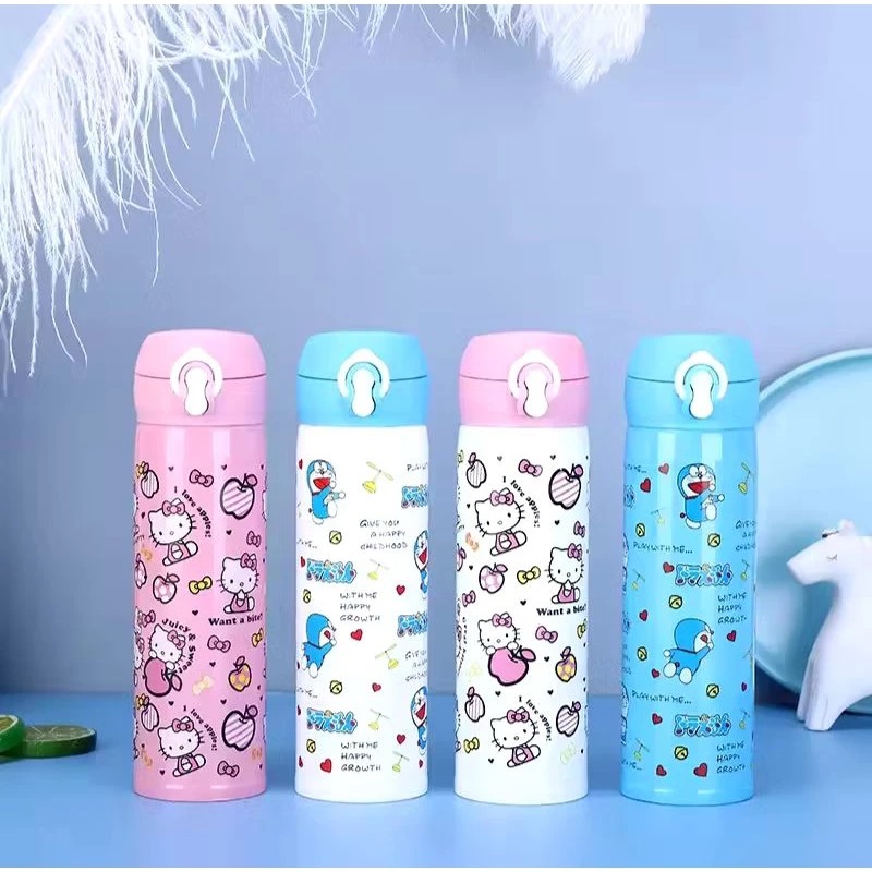 Termos Kancing Karakter 500ml - DORAEMON (Botol Minum Tahan Panas & Dingin)