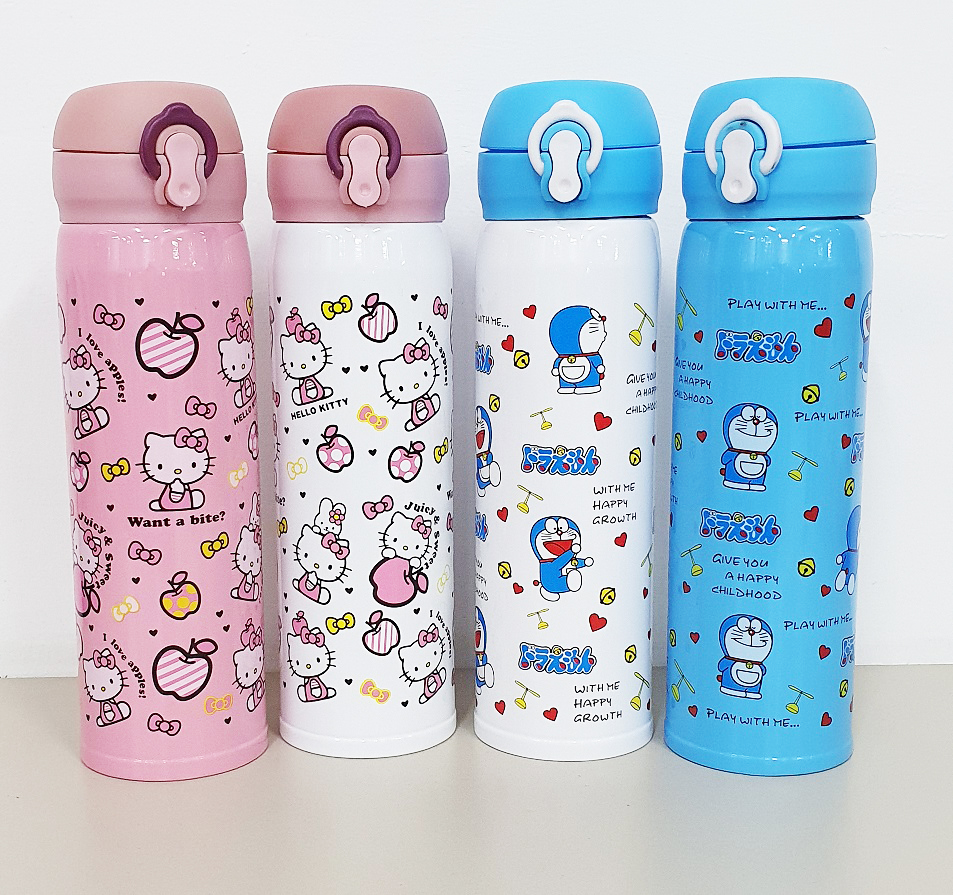 Termos Kancing Karakter 500ml - DORAEMON (Botol Minum Tahan Panas & Dingin)