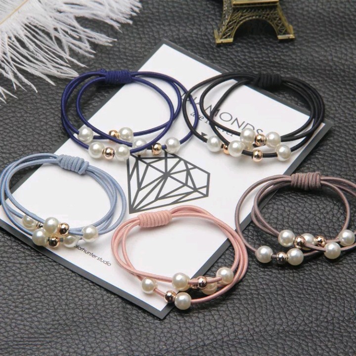 Ikat Rambut Korea Mutiara / Pearl (Kuncir/Karet Rambut)