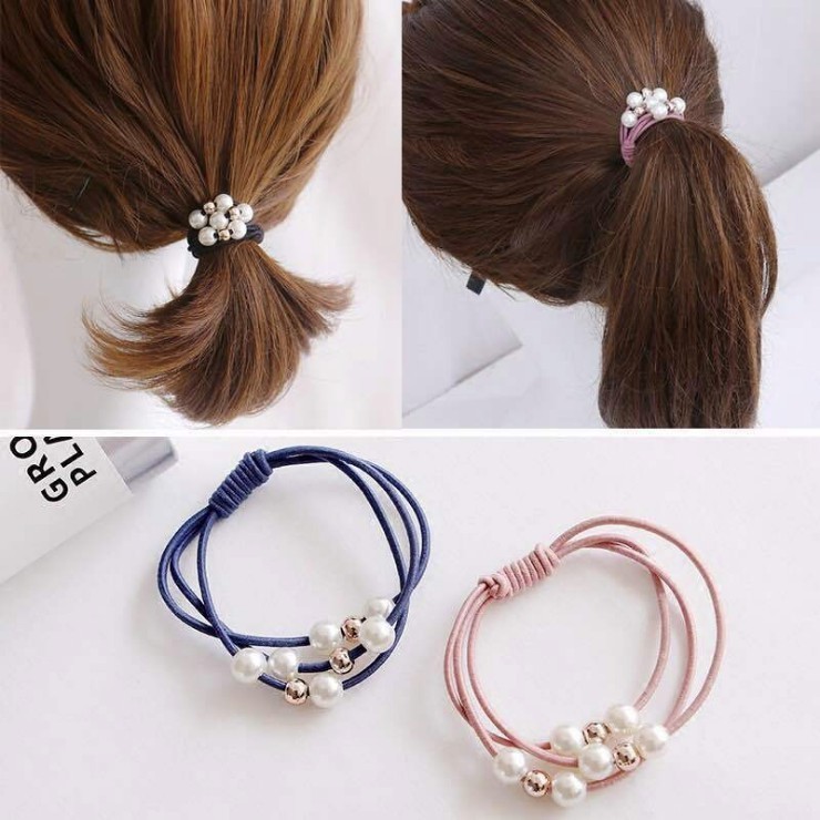 Ikat Rambut Korea Mutiara / Pearl (Kuncir/Karet Rambut)