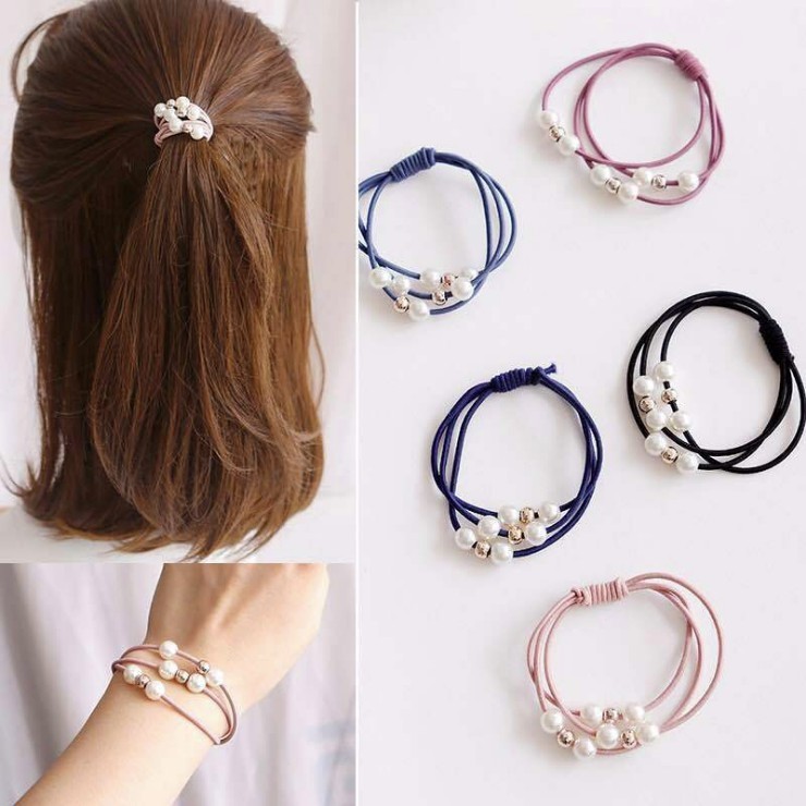 Ikat Rambut Korea Mutiara / Pearl (Kuncir/Karet Rambut)
