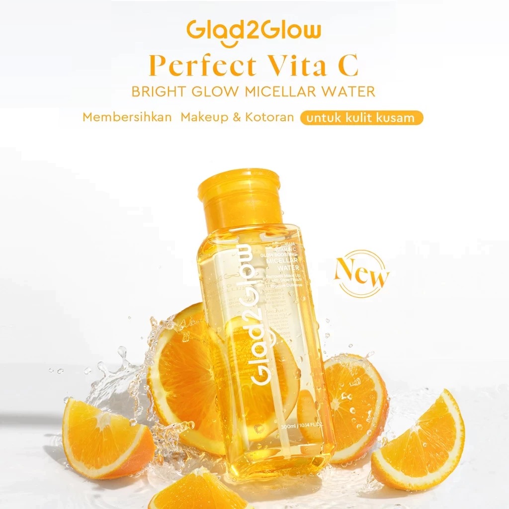 Glad 2 Glow Micellar Water - Perfect Vita C Bright Glow 300ml Glad 2 Glow Micellar Water - Perfect Vita C Bright Glow 300ml