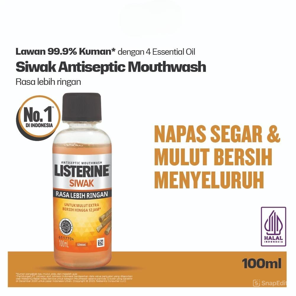 Listerine Antiseptic Mouthwash - Siwak 100ml Listerine Antiseptic Mouthwash - Siwak 100ml