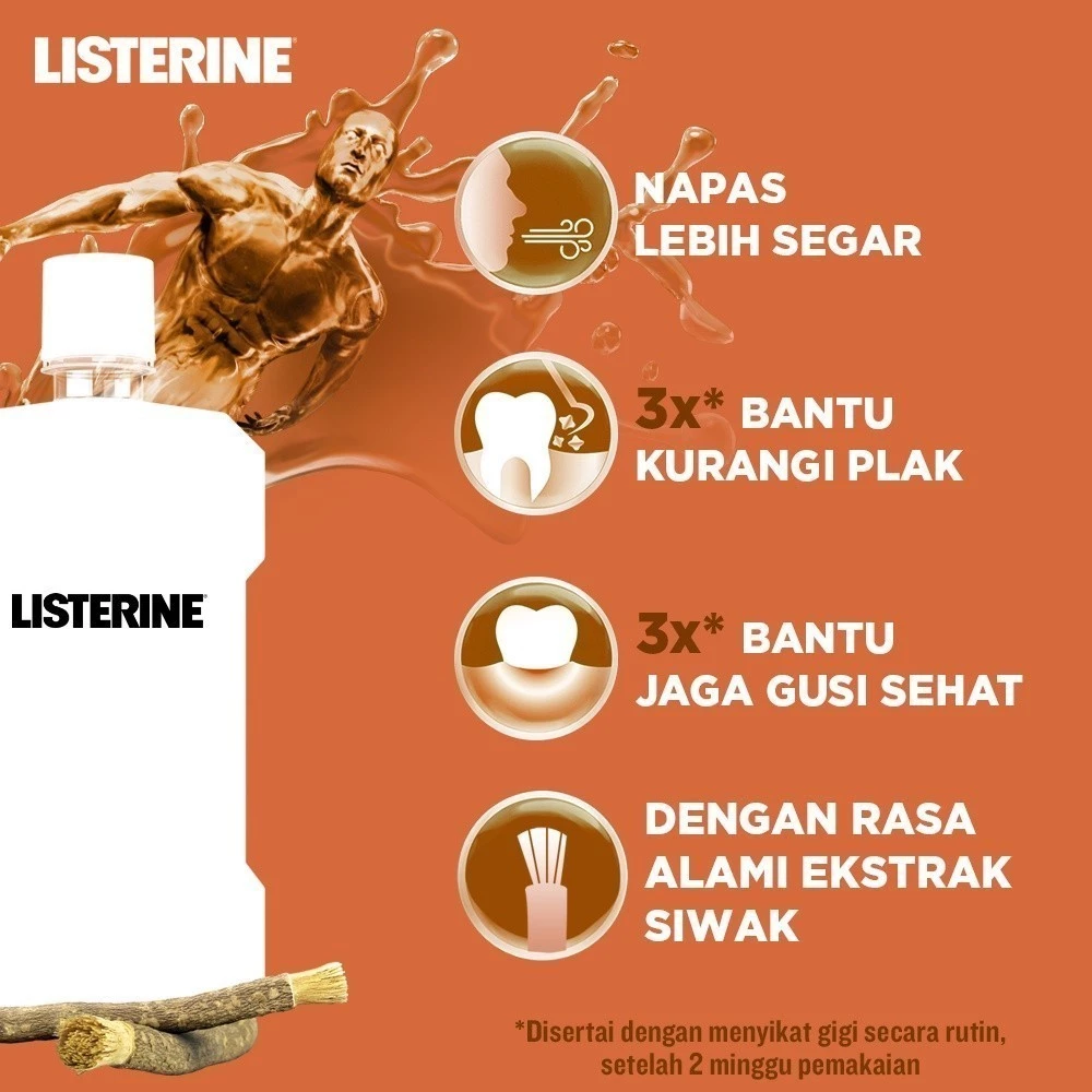 Listerine Antiseptic Mouthwash - Siwak 100ml Listerine Antiseptic Mouthwash - Siwak 100ml