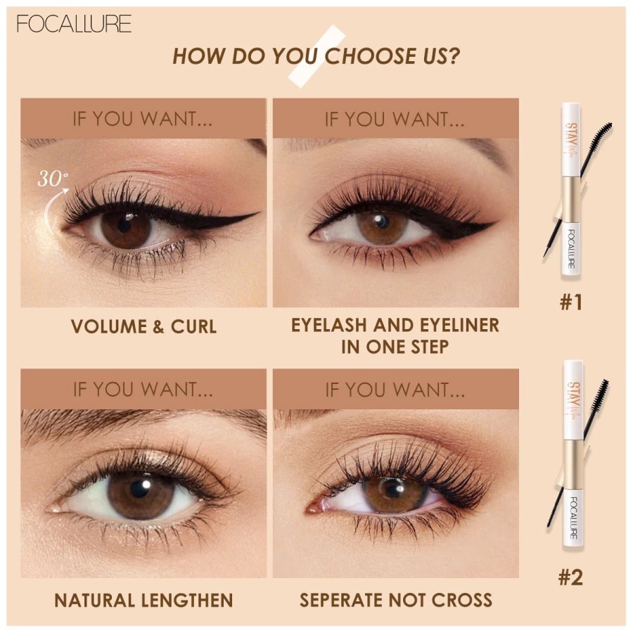 Focallure Stay Waterproof Lashprimer & Mascara 2in1 (FA160) - 02
