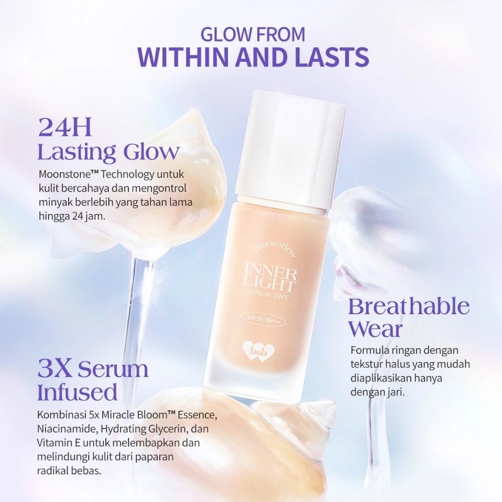 BNB Barenbliss Bloomdew Inner Light Serum Tint SPF50 PA+++ 30ml - LW0 Hibiscus