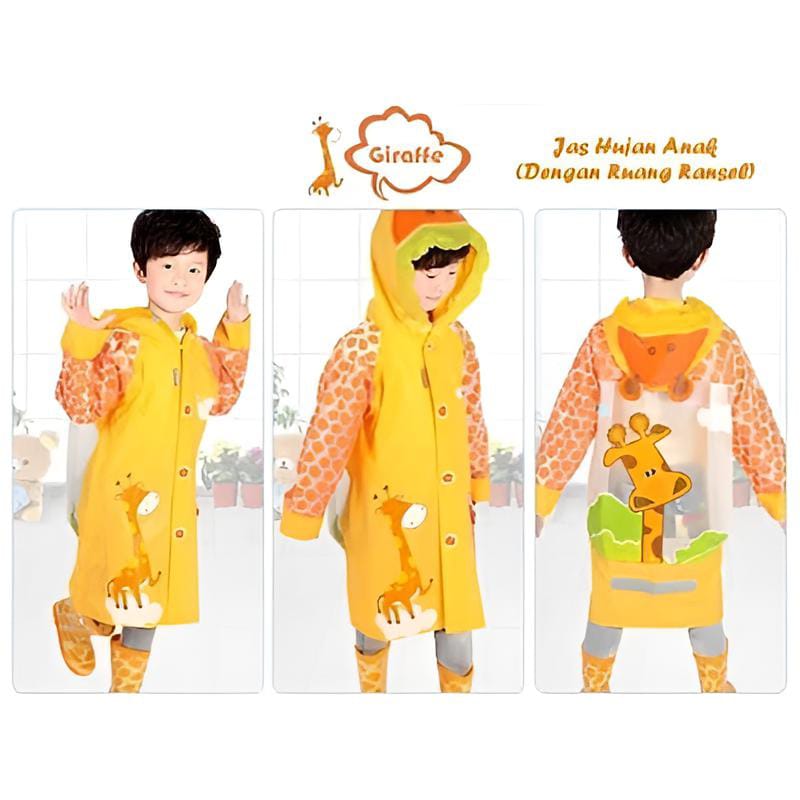 Jas Hujan Ransel Anak - (Jas Hujan Anak Sekolah Karakter Lucu)