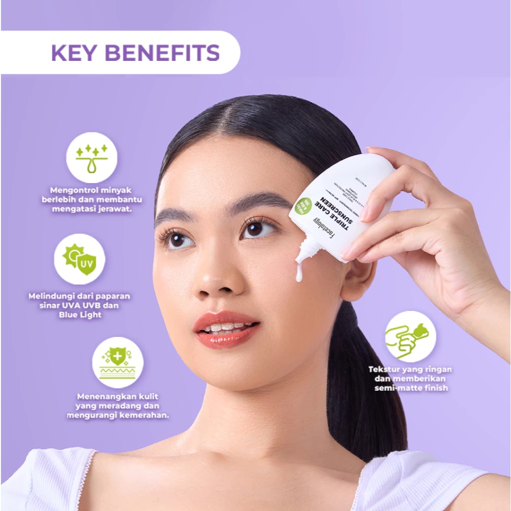 Facetology Triple Care Sunscreen For Oily & Acne Skin SPF40 PA+++ 40ml Facetology Triple Care Sunscreen For Oily & Acne Skin SPF40 PA+++ 40ml