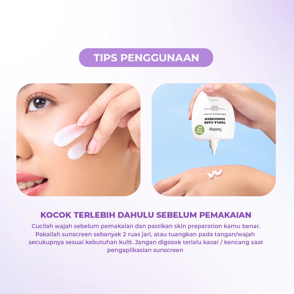 Facetology Triple Care Sunscreen For Oily & Acne Skin SPF40 PA+++ 40ml Facetology Triple Care Sunscreen For Oily & Acne Skin SPF40 PA+++ 40ml