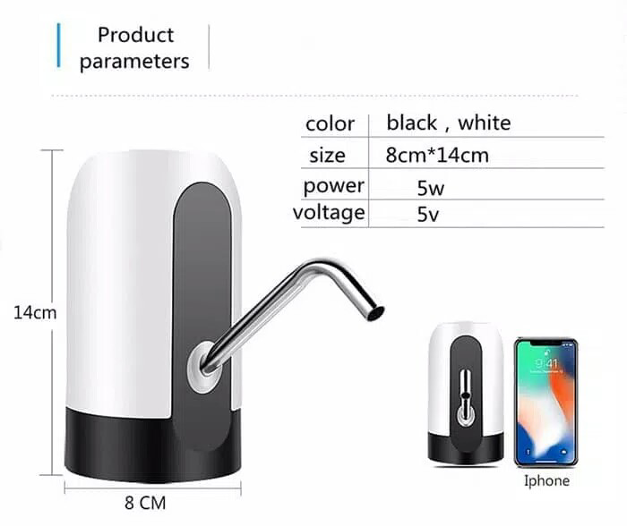 Wireless Pompa Galon Recharge USB Mini (Pompa Galon Elektrik)
