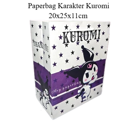Paperbag Karakter Kuromi 20x25x11cm - Tas Belanja Hampers Ulang Tahun