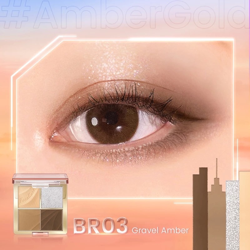 Focallure 4 Pan Eyeshadow Palette (FA314) 1.75gr - BR03 Gravel Amber Focallure 4 Pan Eyeshadow Palette (FA314) 1.75gr - BR03 Gravel Amber