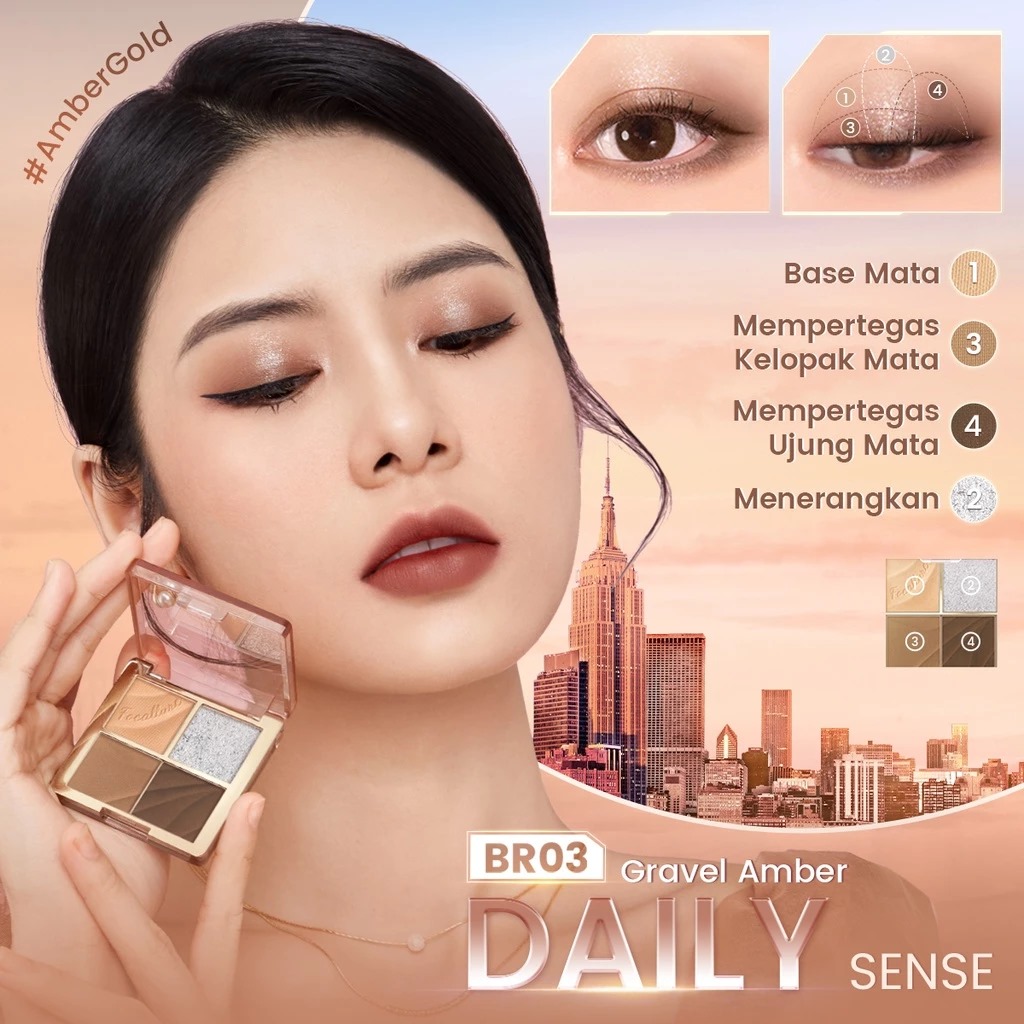 Focallure 4 Pan Eyeshadow Palette (FA314) 1.75gr - BR03 Gravel Amber Focallure 4 Pan Eyeshadow Palette (FA314) 1.75gr - BR03 Gravel Amber