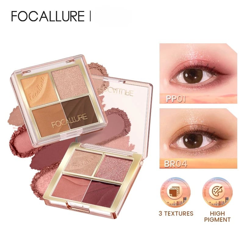 Focallure 4 Pan Eyeshadow Palette (FA314) 1.75gr - BR04 Caramel Amber Focallure 4 Pan Eyeshadow Palette (FA314) 1.75gr - BR04 Caramel Amber
