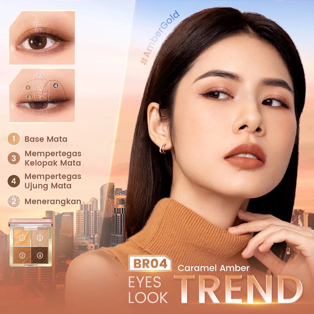 Focallure 4 Pan Eyeshadow Palette (FA314) 1.75gr - BR04 Caramel Amber Focallure 4 Pan Eyeshadow Palette (FA314) 1.75gr - BR04 Caramel Amber