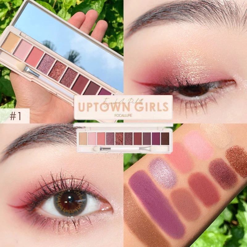 Focallure 10 Color Eyeshadow Palette Uptown Girls (FA158) 5gr - 01 Withered Rose