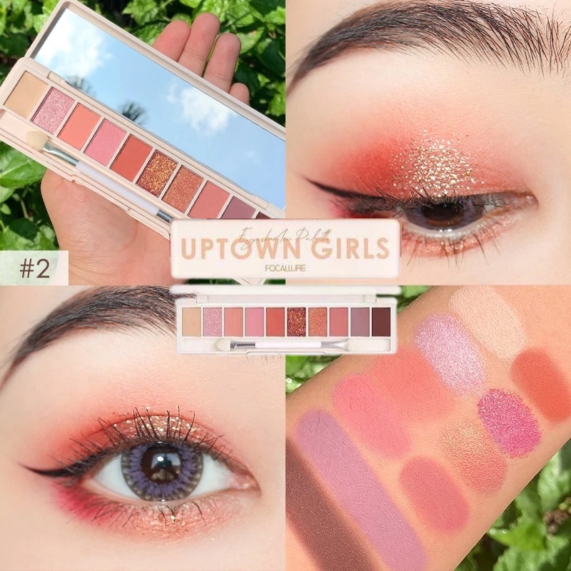 Focallure 10 Color Eyeshadow Palette Uptown Girls (FA158) 5gr - 02 Sakura In Dream