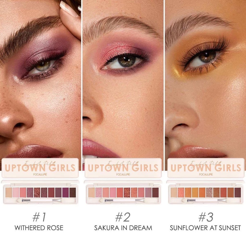 Focallure 10 Color Eyeshadow Palette Uptown Girls (FA158) 5gr - 03 Sunflower At Sunset