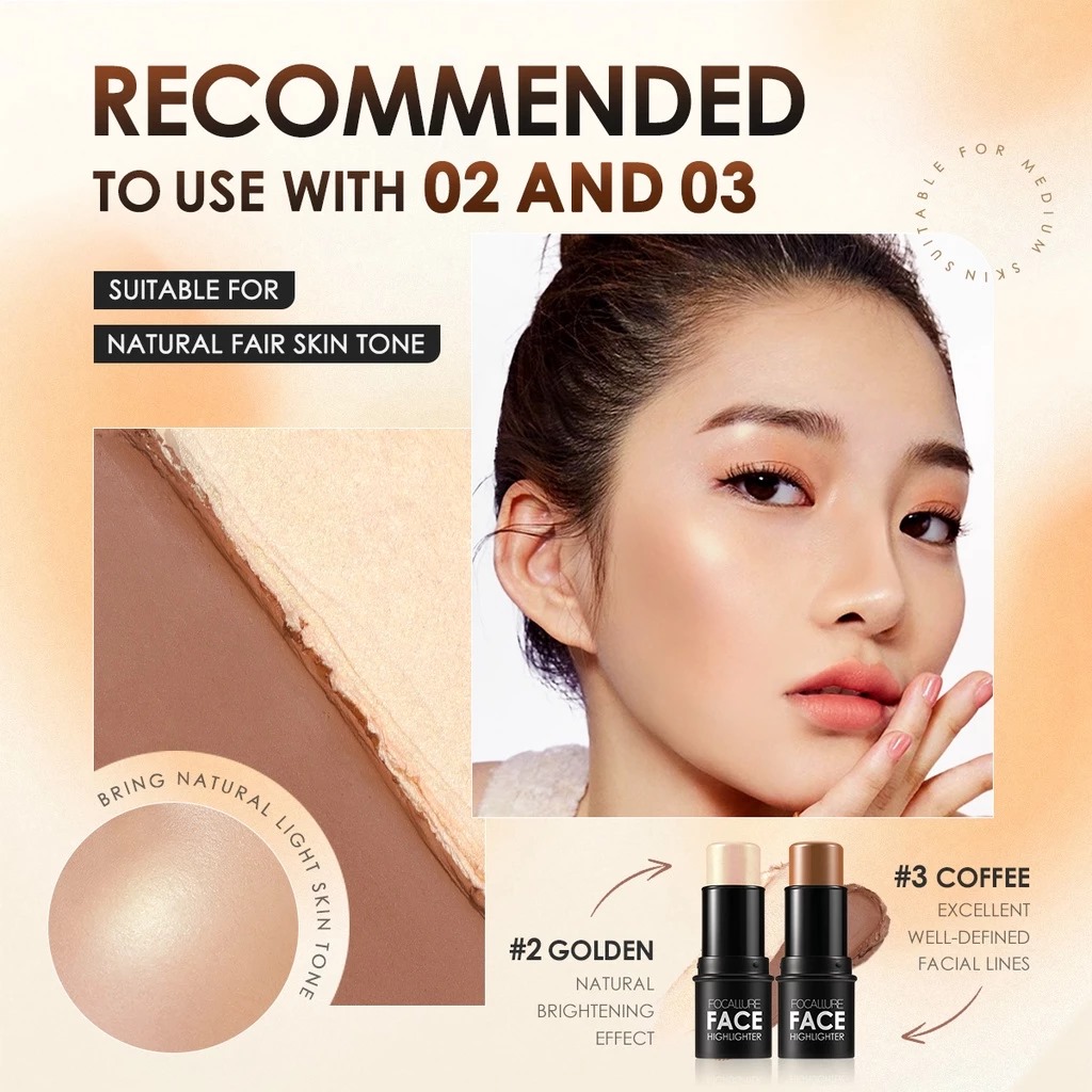 Focallure Face Highlighter & Contour Multi Stick (FA01) 6gr - 01 Silver