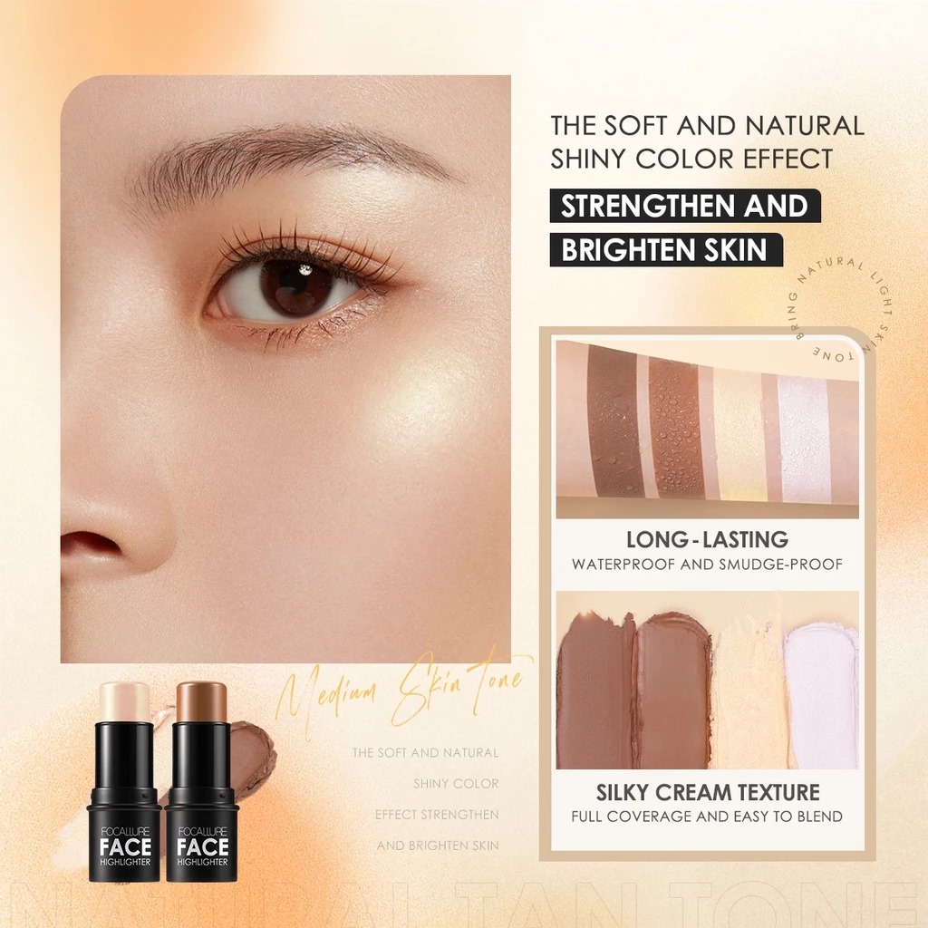 Focallure Face Highlighter & Contour Multi Stick (FA01) 6gr - 02 Golden Focallure Face Highlighter & Contour Multi Stick (FA01) 6gr - 02 Golden