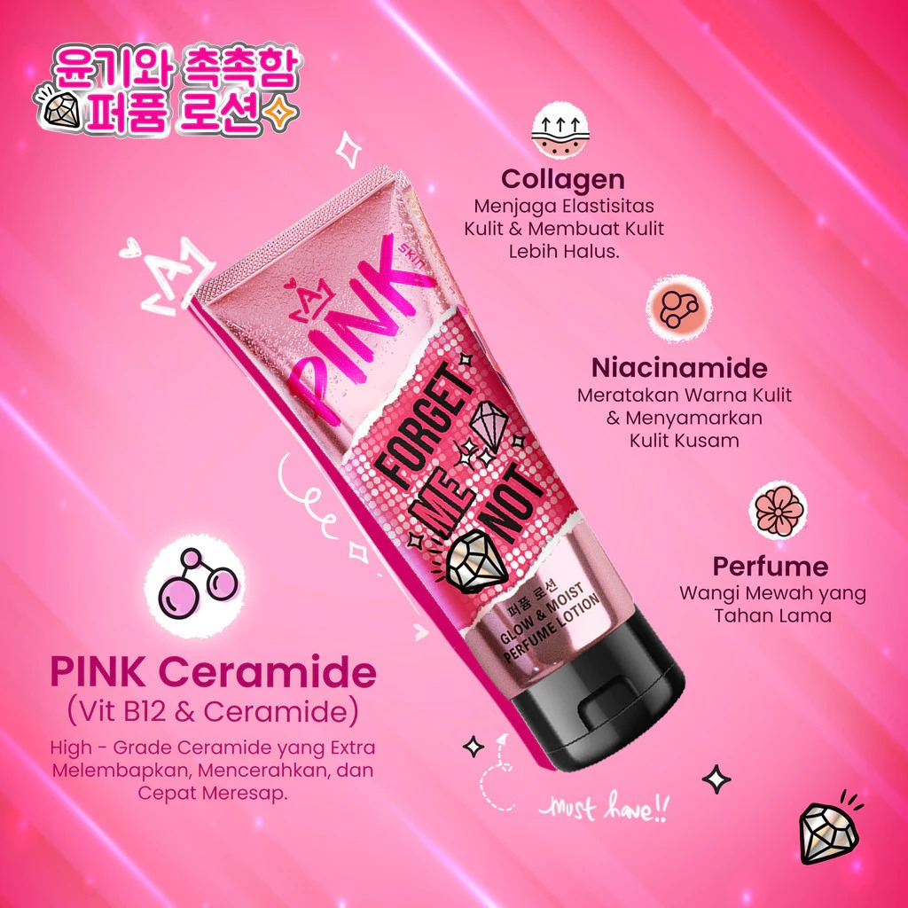 Pink Skin Perfume Lotion 180ml - Forget Me Not