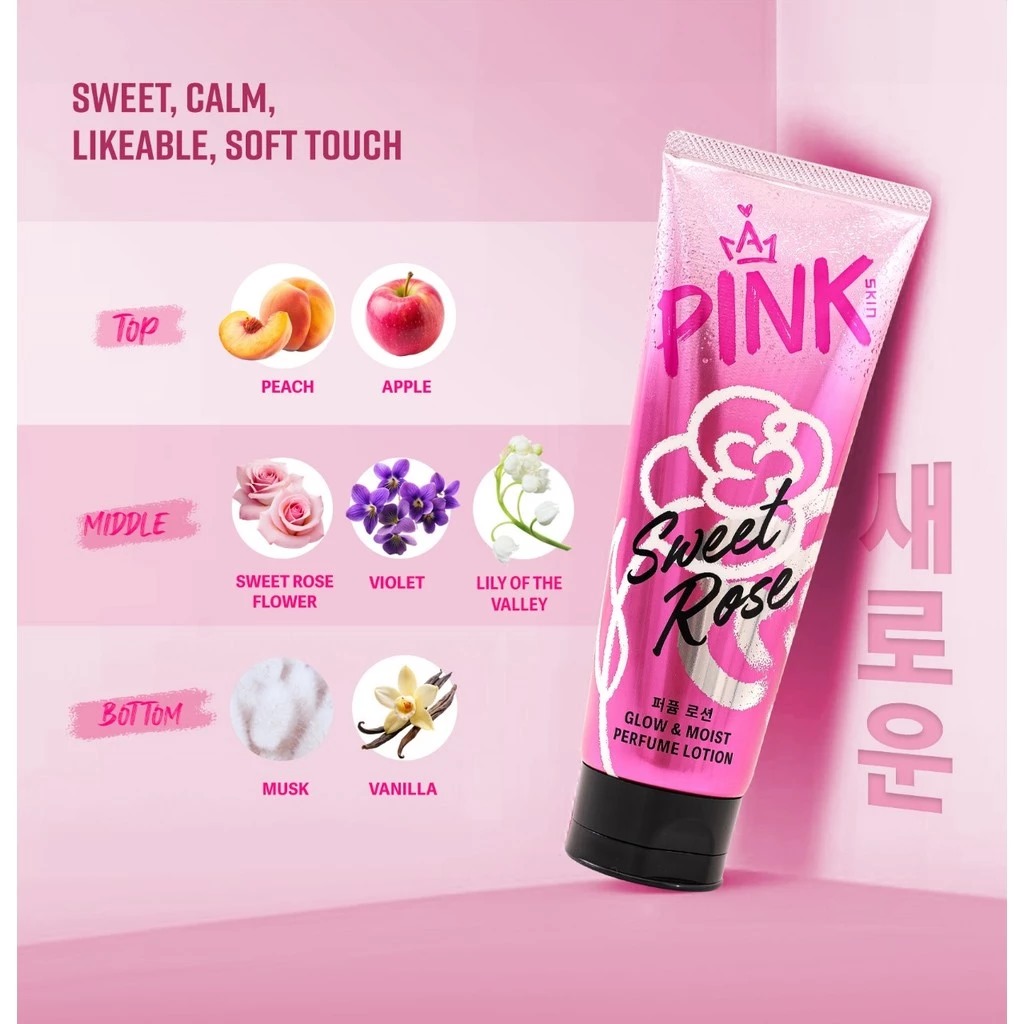 Pink Skin Perfume Lotion 180ml - Sweet Rose