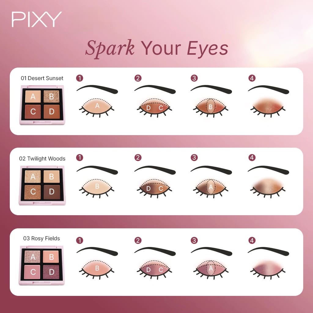 Pixy Wanderlust Quad Eyeshadow 5.5gr - 03 Rosy Fields