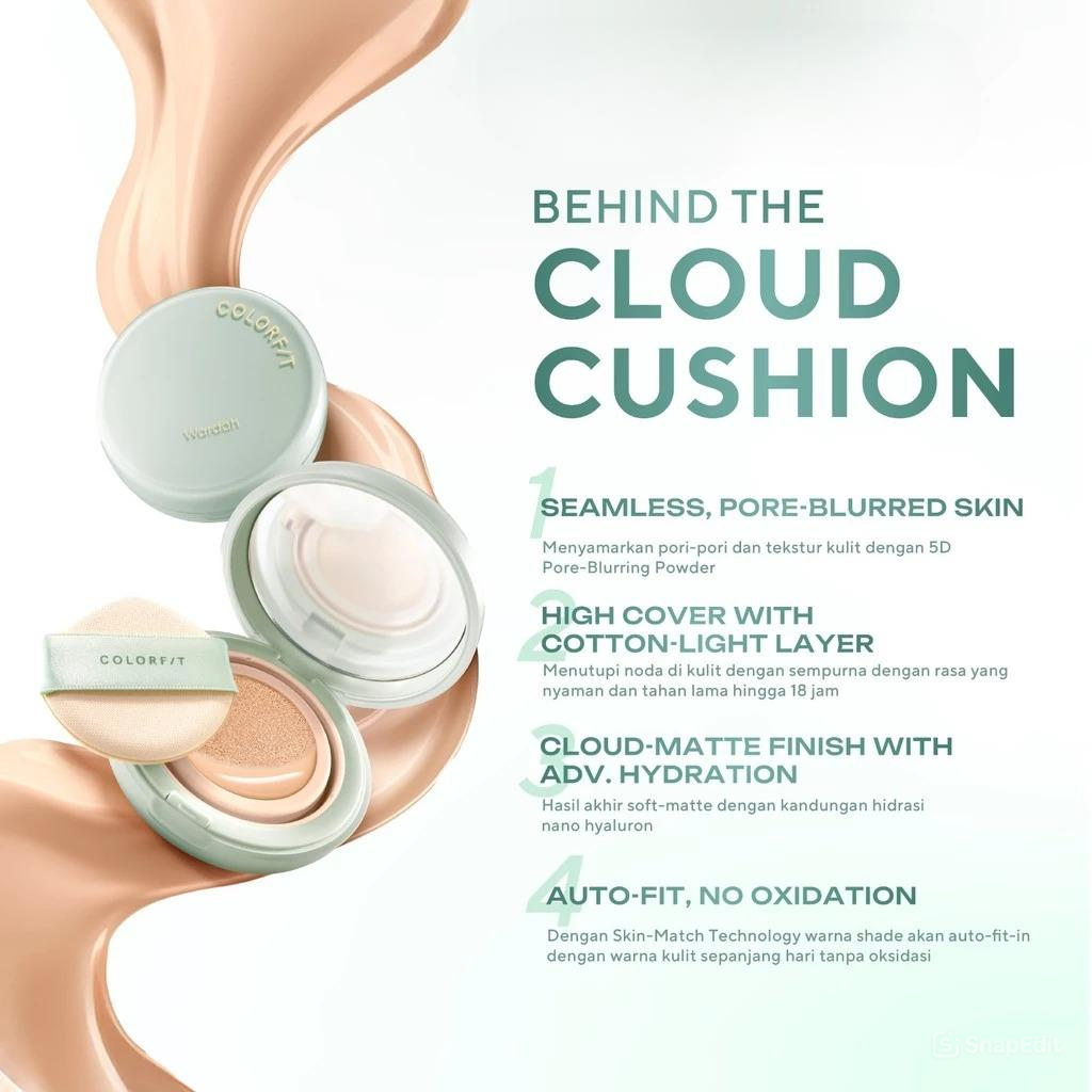 Wardah Colorfit 5D Blur Cloud Cushion SPF50 PA++++ 15gr - 42N Neutral Sand Wardah Colorfit 5D Blur Cloud Cushion SPF50 PA++++ 15gr - 42N Neutral Sand