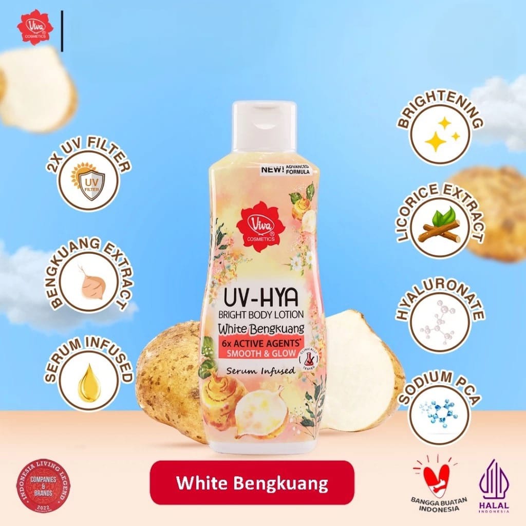 Viva UV-Hya Bright Body Lotion 185ml - White Bengkuang (Smooth & Glow)