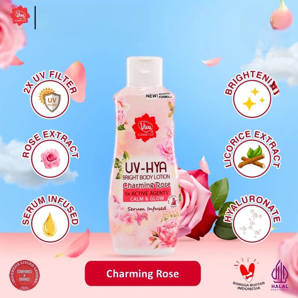 Viva UV-Hya Bright Body Lotion 185ml - Charming Rose (Calm & Glow)