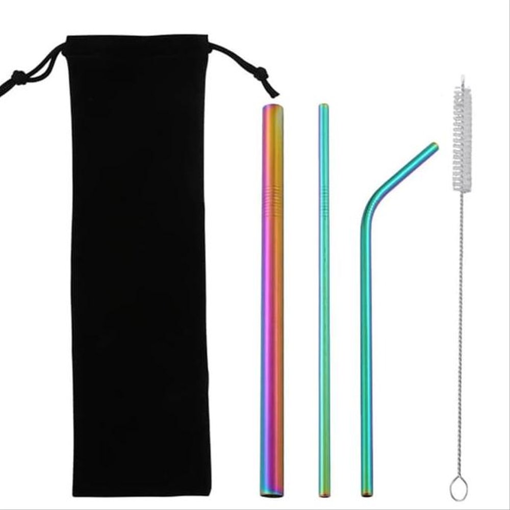 Sedotan Stainless RAINBOW Set + Pouch Sedotan Stainless RAINBOW Set + Pouch