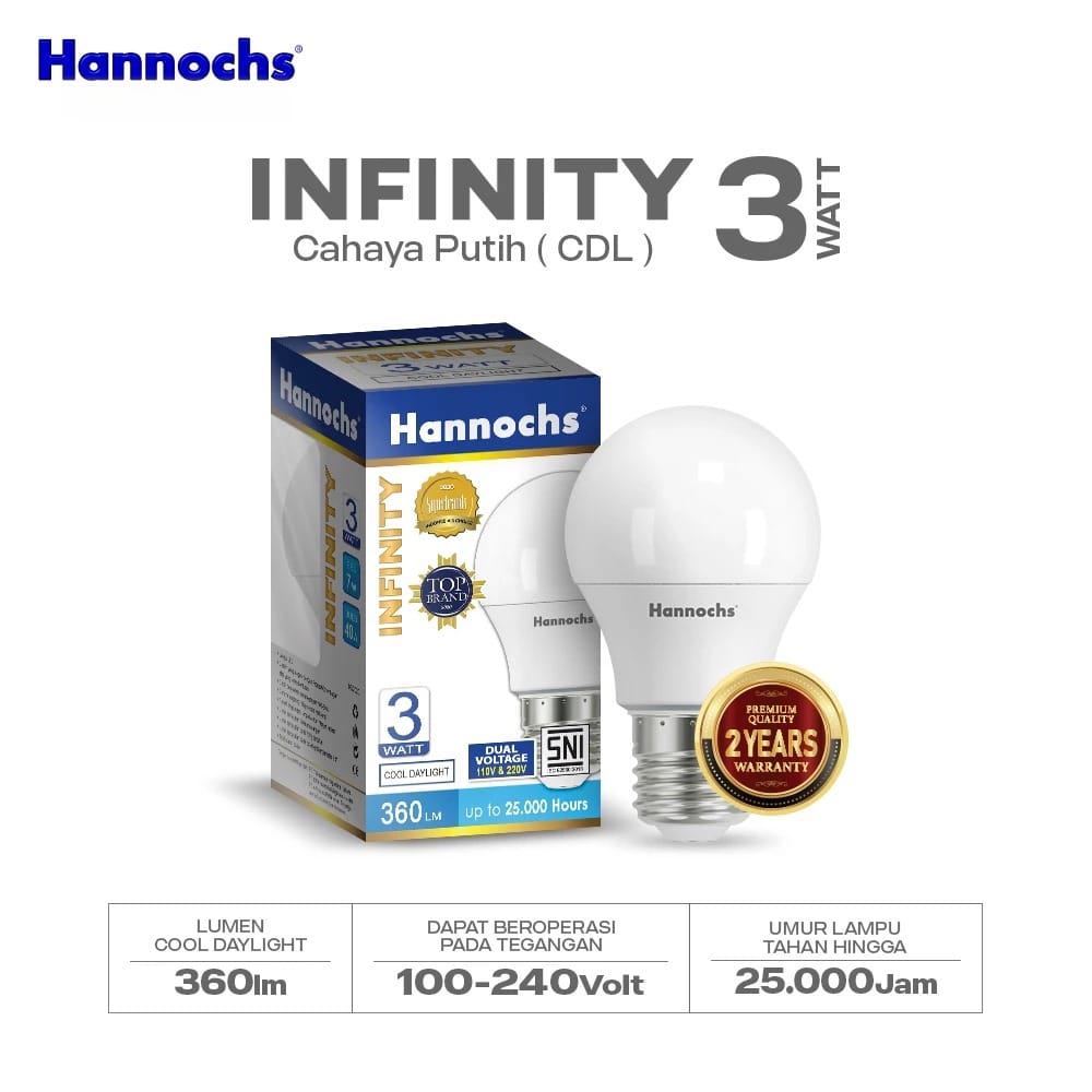 Hannochs Infinity Bohlam LED - 3Watt (3W) CDL Hannochs Infinity Bohlam LED - 3Watt (3W) CDL