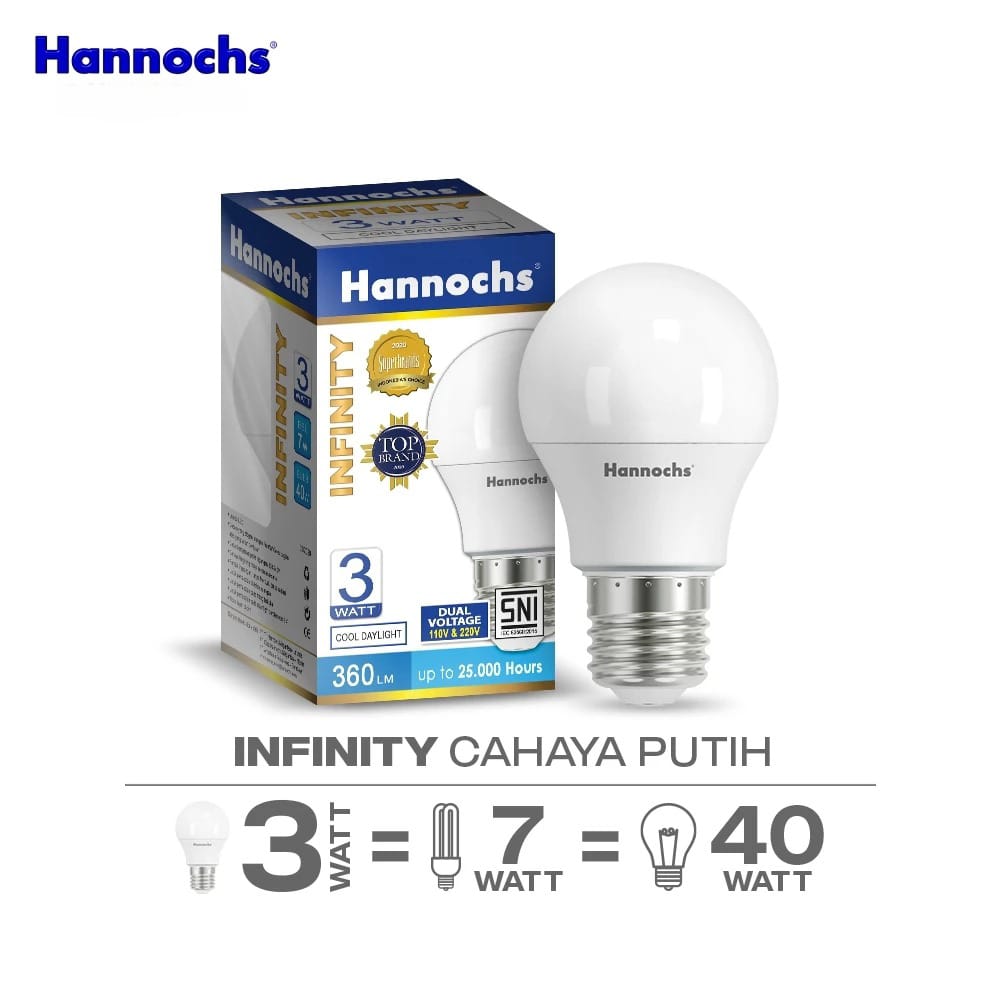 Hannochs Infinity Bohlam LED - 3Watt (3W) CDL Hannochs Infinity Bohlam LED - 3Watt (3W) CDL