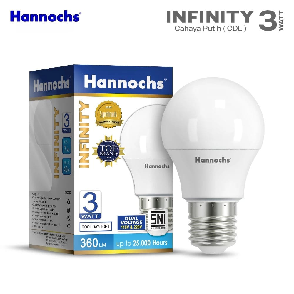 Hannochs Infinity Bohlam LED - 3Watt (3W) CDL Hannochs Infinity Bohlam LED - 3Watt (3W) CDL