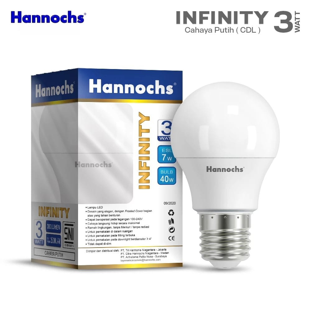 Hannochs Infinity Bohlam LED - 3Watt (3W) CDL Hannochs Infinity Bohlam LED - 3Watt (3W) CDL