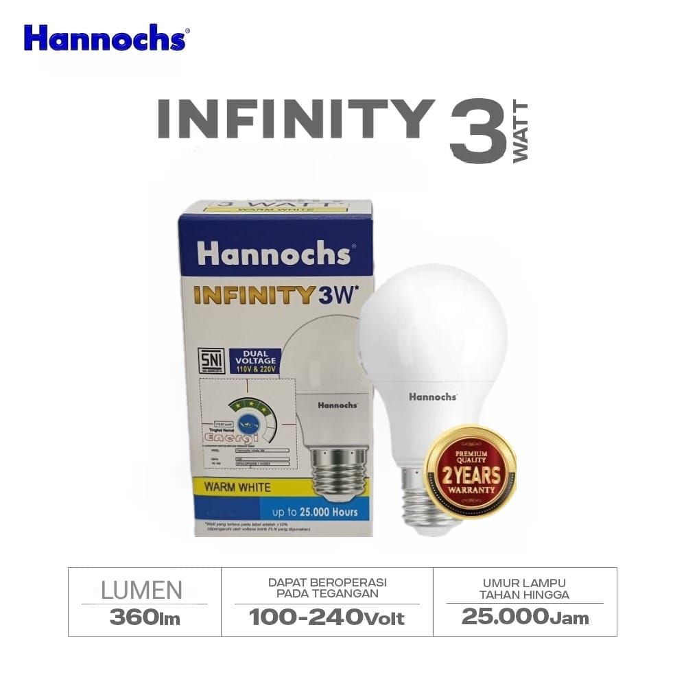 Hannochs Infinity Bohlam LED - 3Watt (3W) WW Hannochs Infinity Bohlam LED - 3Watt (3W) WW