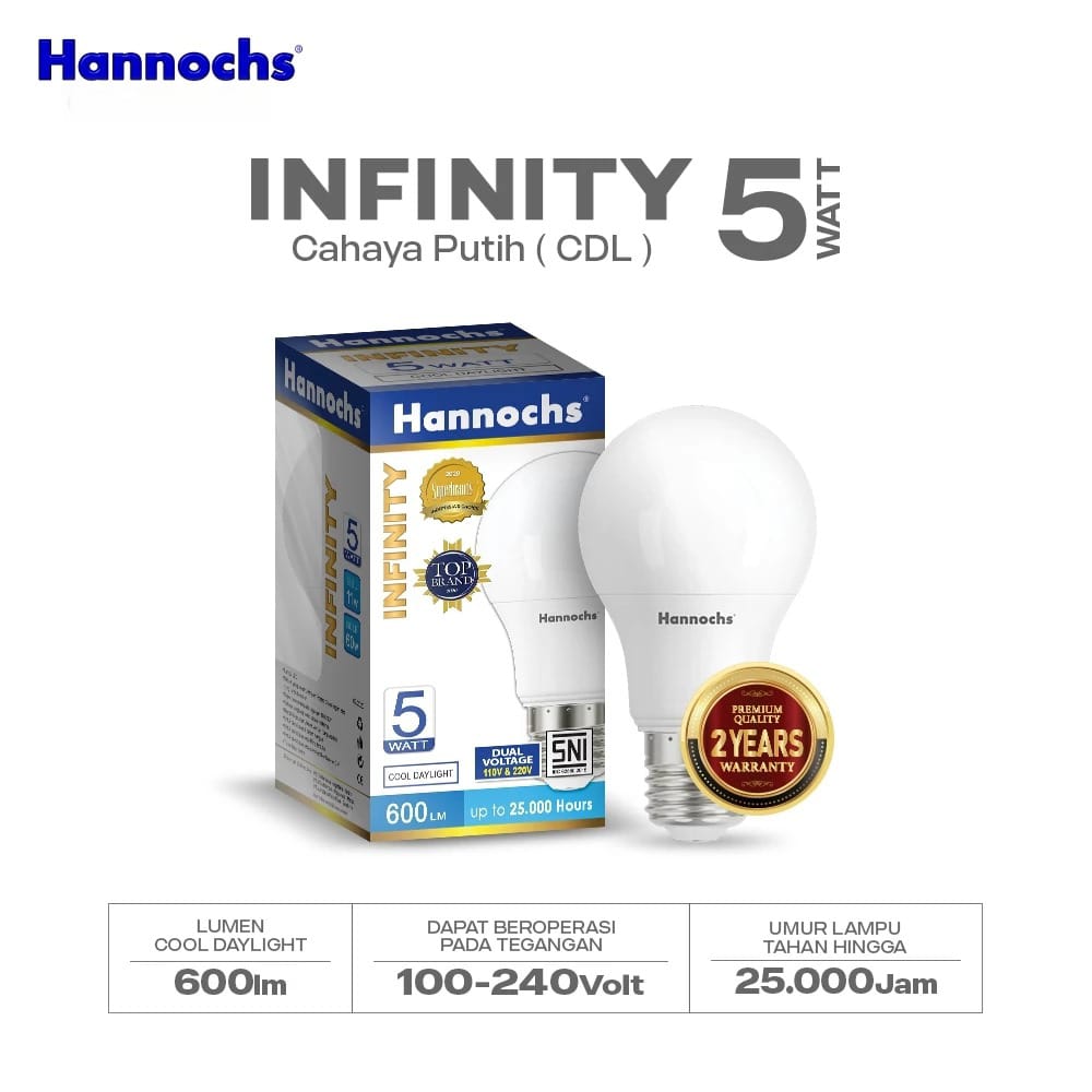 Hannochs Infinity Bohlam LED - 5Watt (5W) CDL Hannochs Infinity Bohlam LED - 5Watt (5W) CDL