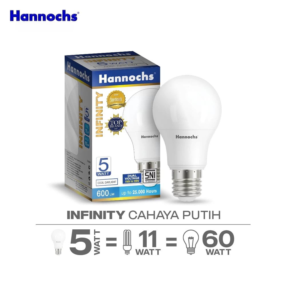 Hannochs Infinity Bohlam LED - 5Watt (5W) CDL Hannochs Infinity Bohlam LED - 5Watt (5W) CDL