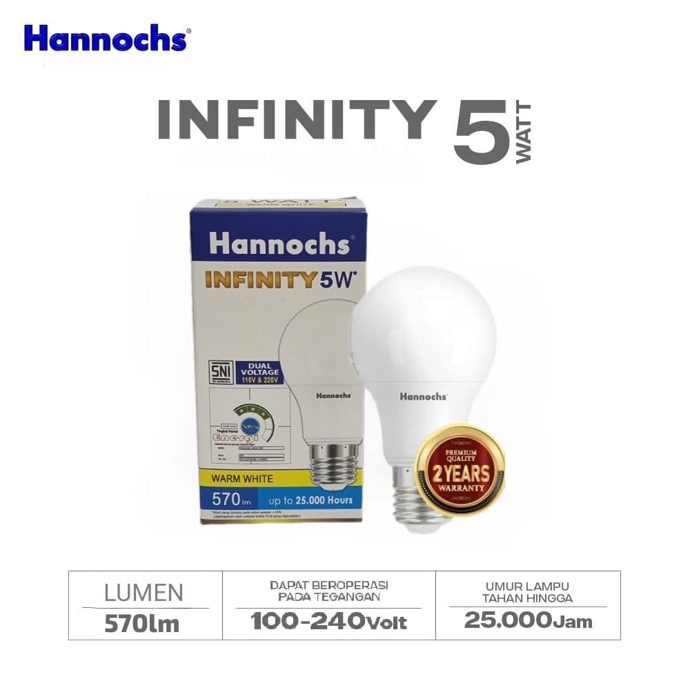 Hannochs Infinity Bohlam LED - 5Watt (5W) WW Hannochs Infinity Bohlam LED - 5Watt (5W) WW